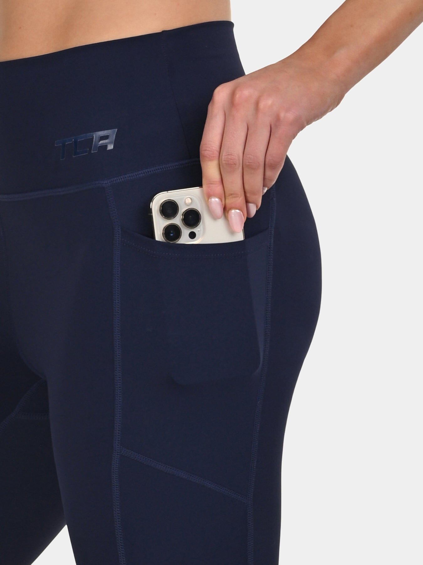 TCA Women's High Waisted 7/8 Leggings _ Tummy Control Buttery Soft Leggings with 2 Open Side Pockets for Running, Gym, and Workout