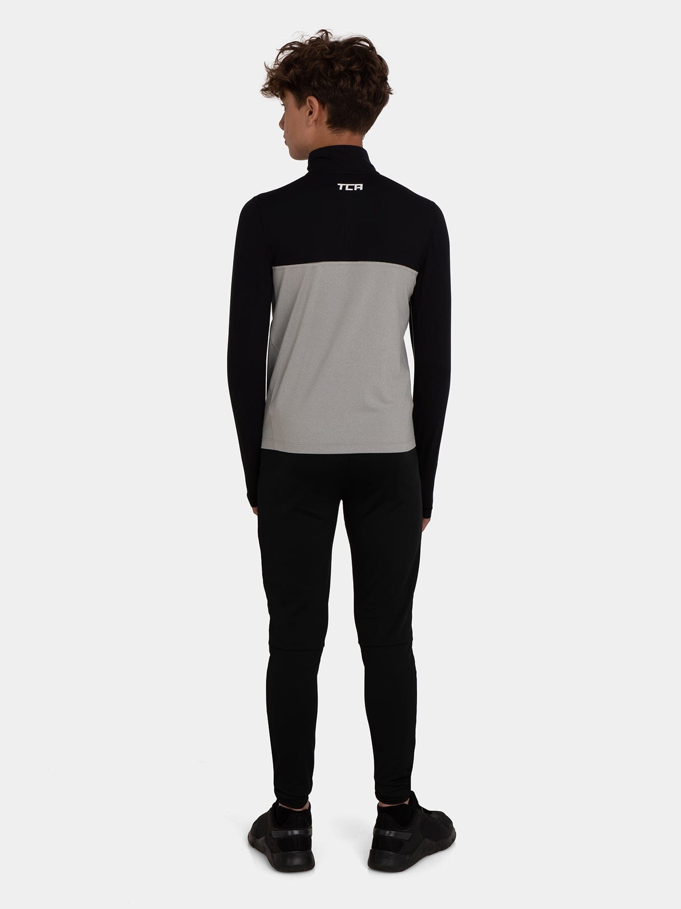 Fusion Half Zip Running Top For Boys with Thumbholes & Chest Zip Pocket