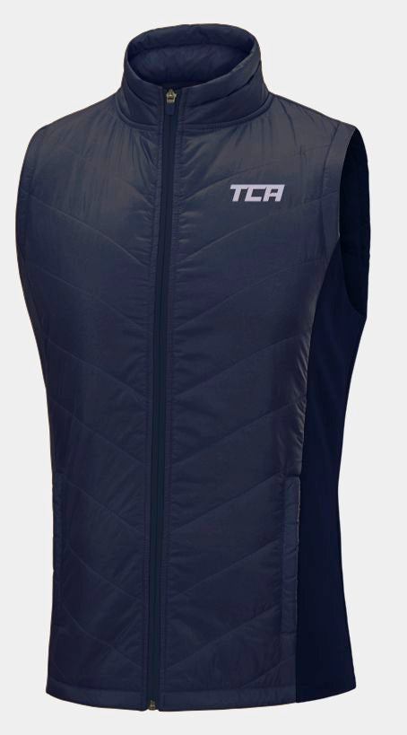Excel Padded Running Gilet For Men With Zip Pockets & Reflective Strips