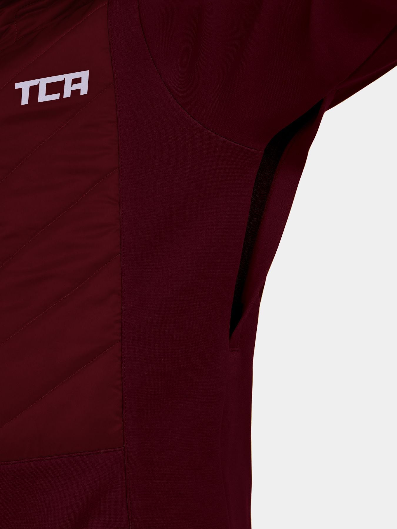 Excel Running Padded Packable Hooded Jacket For Boys With Thumbholes, Underarm Ventilation Zips, Zip Pockets & Reflective Strips