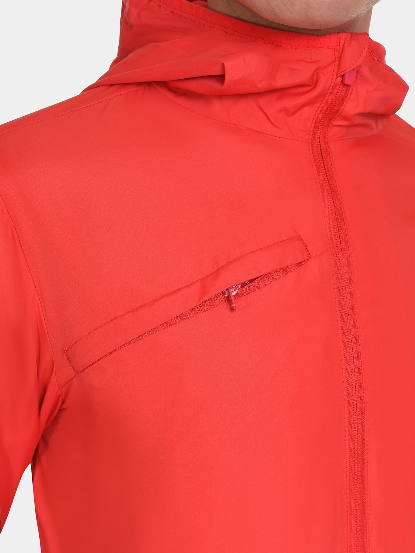 Softshell Packable Running Water Repellant Hooded Jacket For Men With Thumbholes, Reflective Strips & Zip Pockets