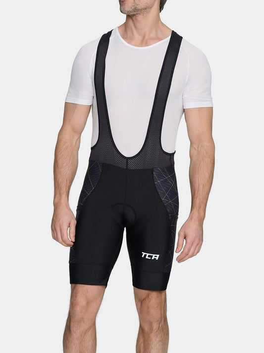 Padded Cycling Bib Shorts For Men With Side Pockets, Bib Straps and Anti-slip Leg Grippers