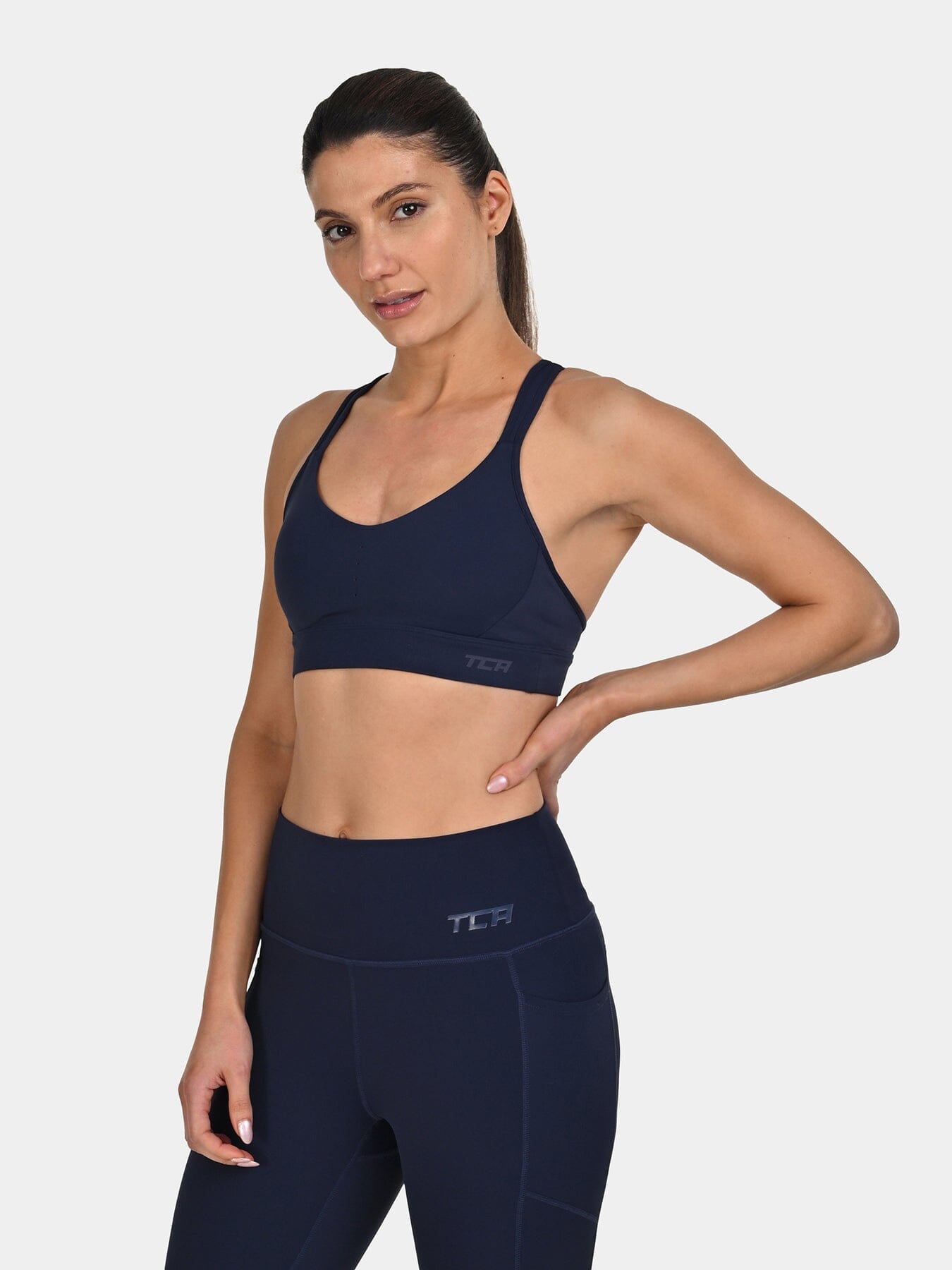 TCA Women's Medium Impact Sports Bra – Adjustable Support, Removable Pads, Seamless Comfort