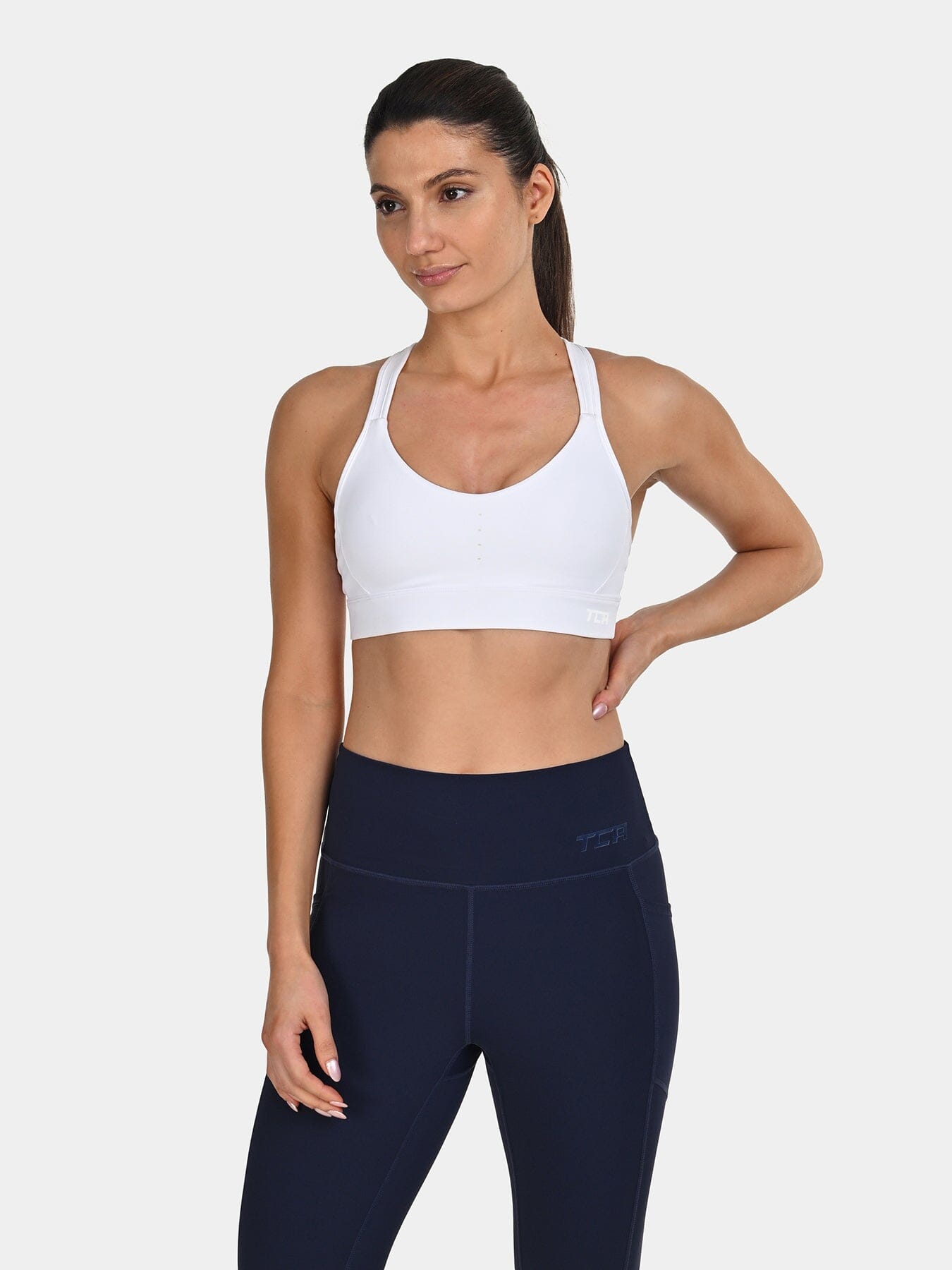 TCA Women's Medium Impact Sports Bra – Adjustable Support, Removable Pads, Seamless Comfort