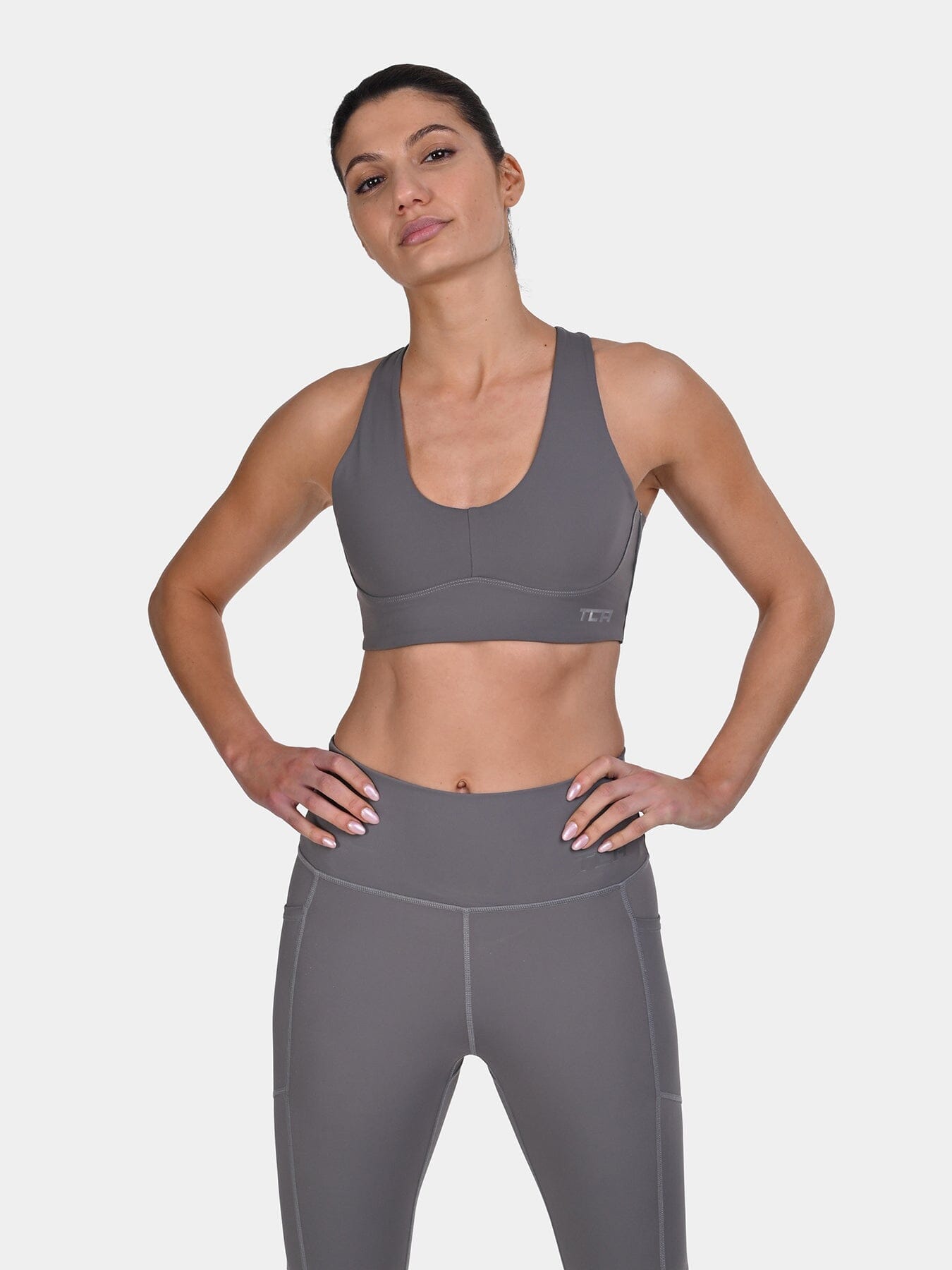 TCA Racerback Sports Bra for Women – Seamless Wireless Bra with Removable Pads for Yoga, Pilates & Low-Impact Training