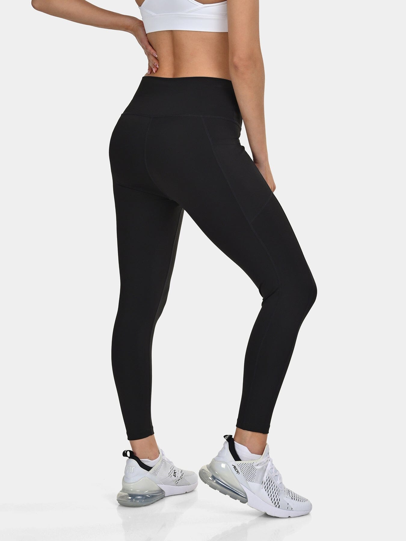 TCA Women's High Waisted 7/8 Leggings _ Tummy Control Buttery Soft Leggings with 2 Open Side Pockets  for Running, Gym, and Workout
