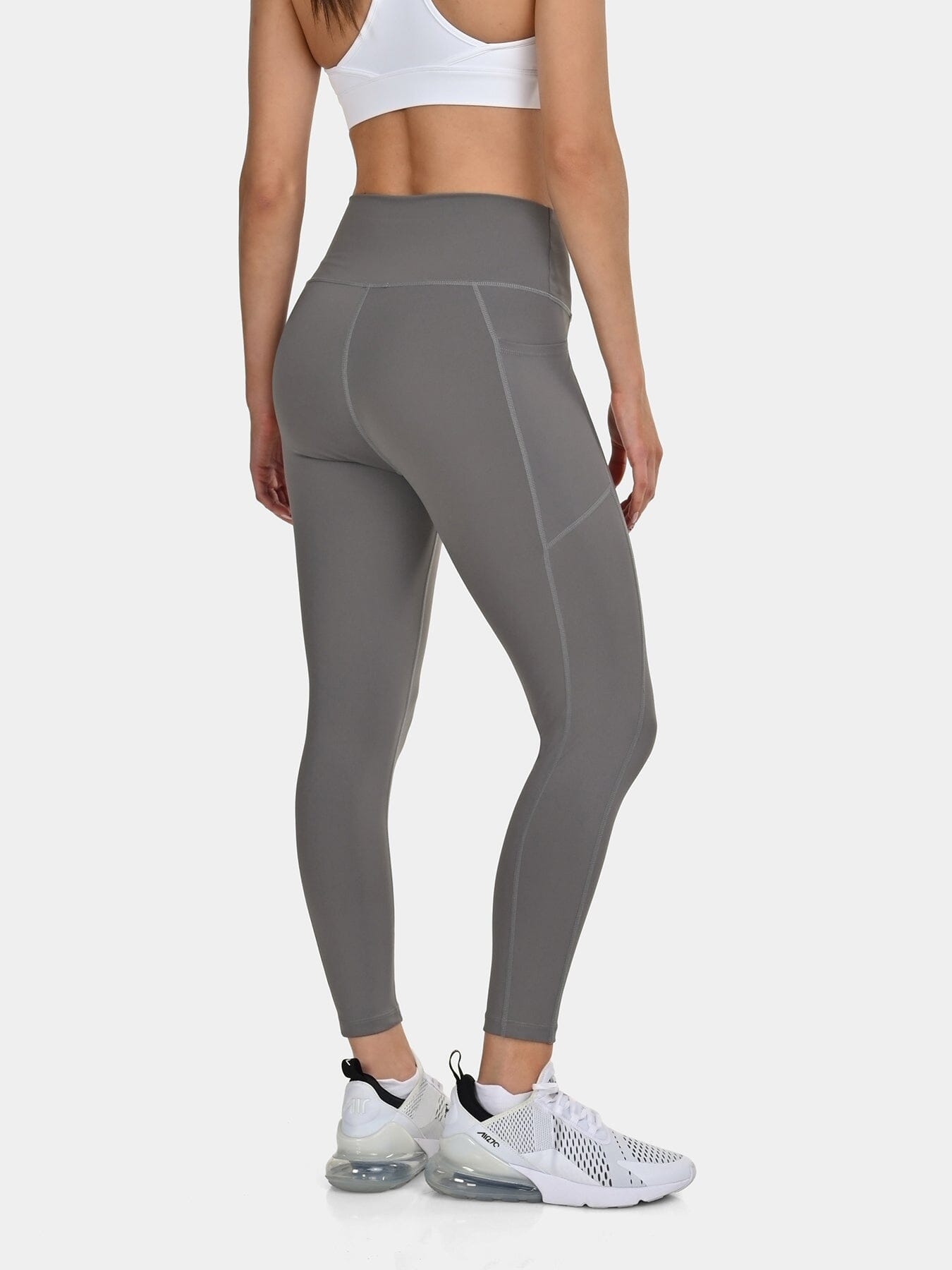 TCA Women's High Waisted 7/8 Leggings _ Tummy Control Buttery Soft Leggings with 2 Open Side Pockets  for Running, Gym, and Workout