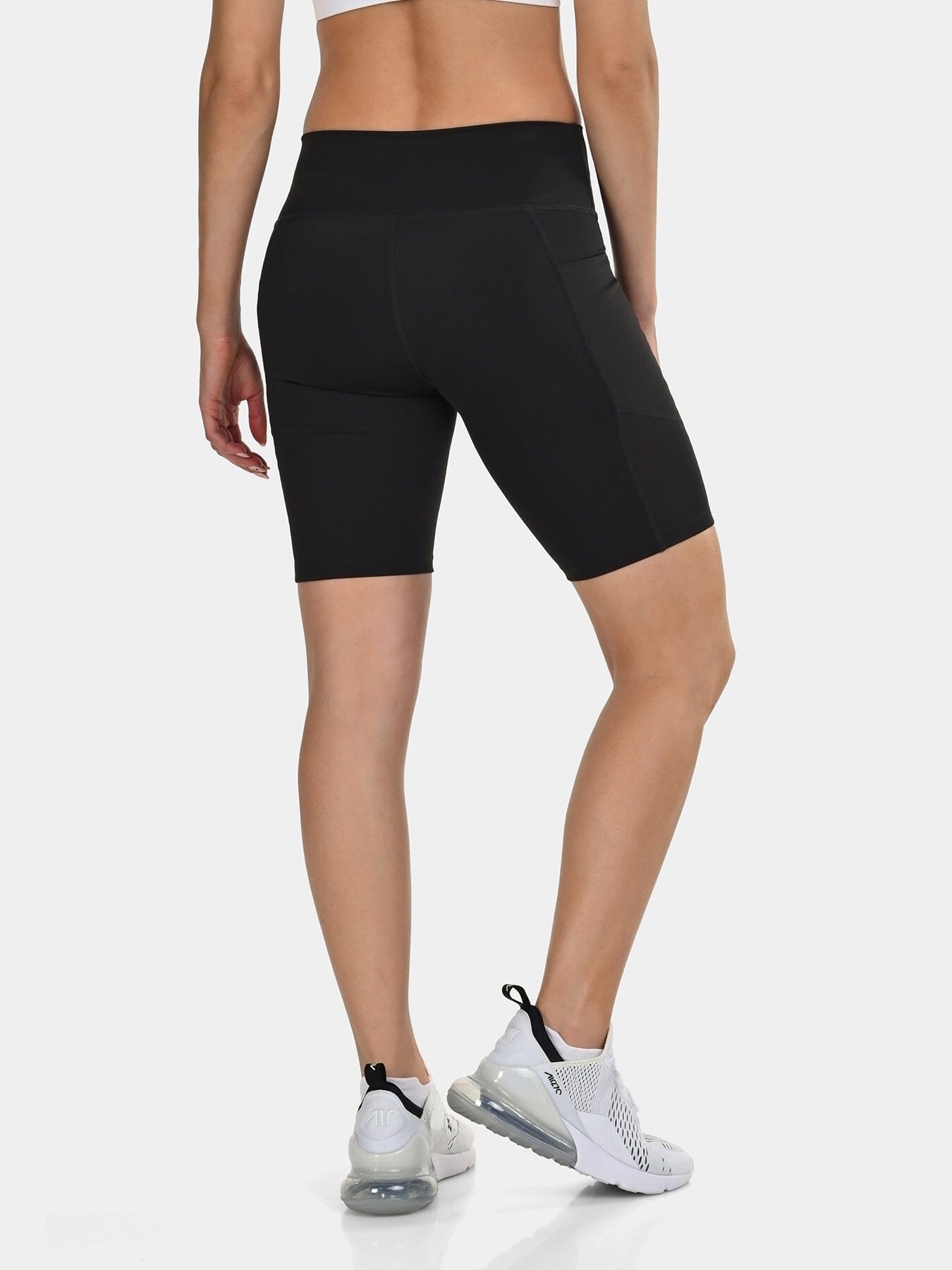 TCA Women's High Waisted Yoga Shorts _ Tummy Control Buttery Soft Biker Shorts with 2 Open Side Pockets  for Running, Gym, and Workout
