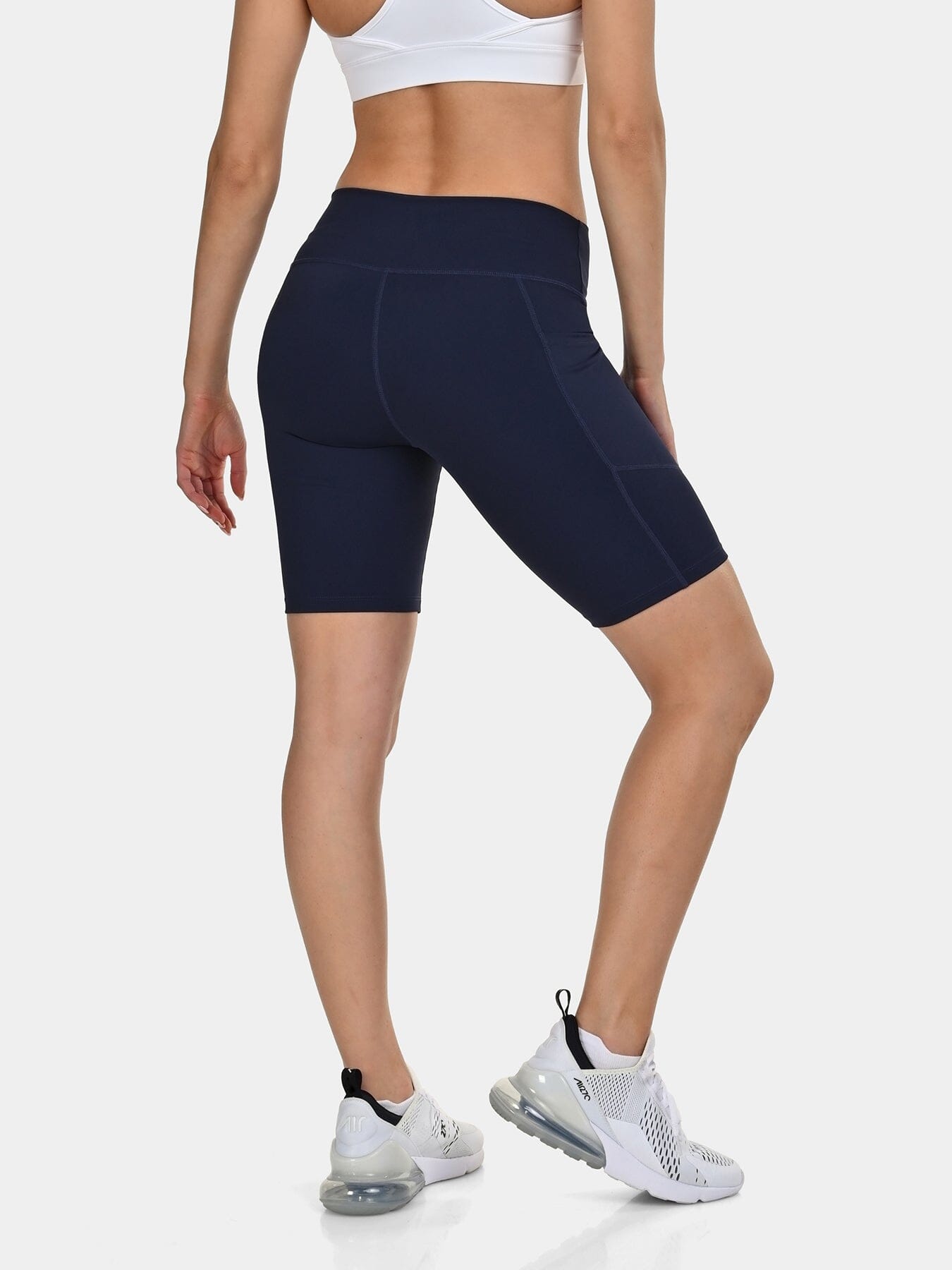 TCA Women's High Waisted Yoga Shorts _ Tummy Control Buttery Soft Biker Shorts with 2 Open Side Pockets  for Running, Gym, and Workout