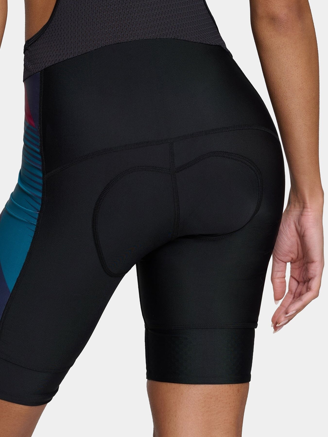 Padded Cycling Bib Shorts For Women With Side Pockets, Bib Straps and Anti-slip Leg Grippers