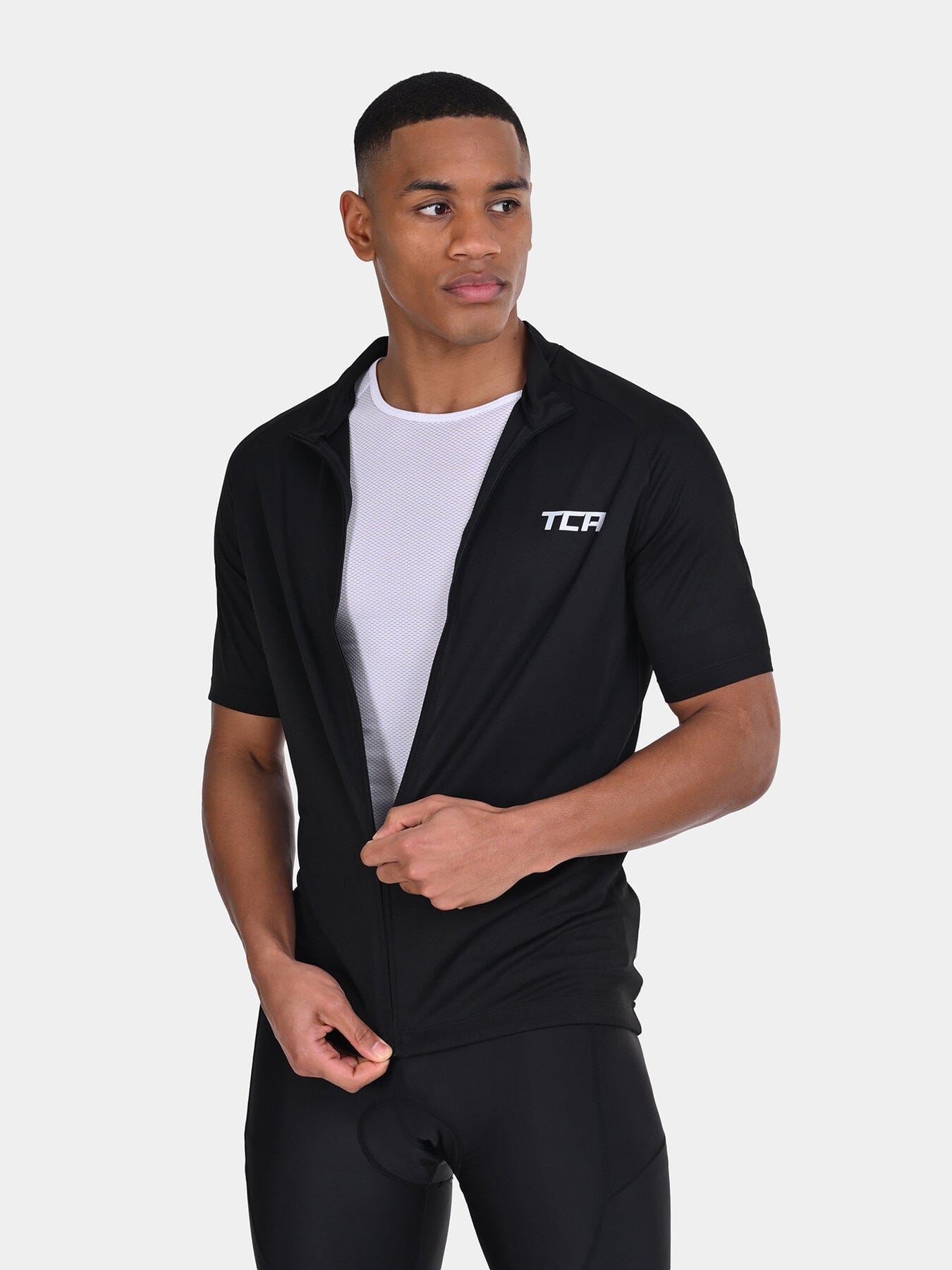 TCA Men's Short Sleeve Cycling Base Layer Shirt - Men’s Summer Cycling Mesh Top - Lightweight Breathable Base Layer Biking Shirt for Jersey Jacket - Windproof Quickdry Athletic Fit