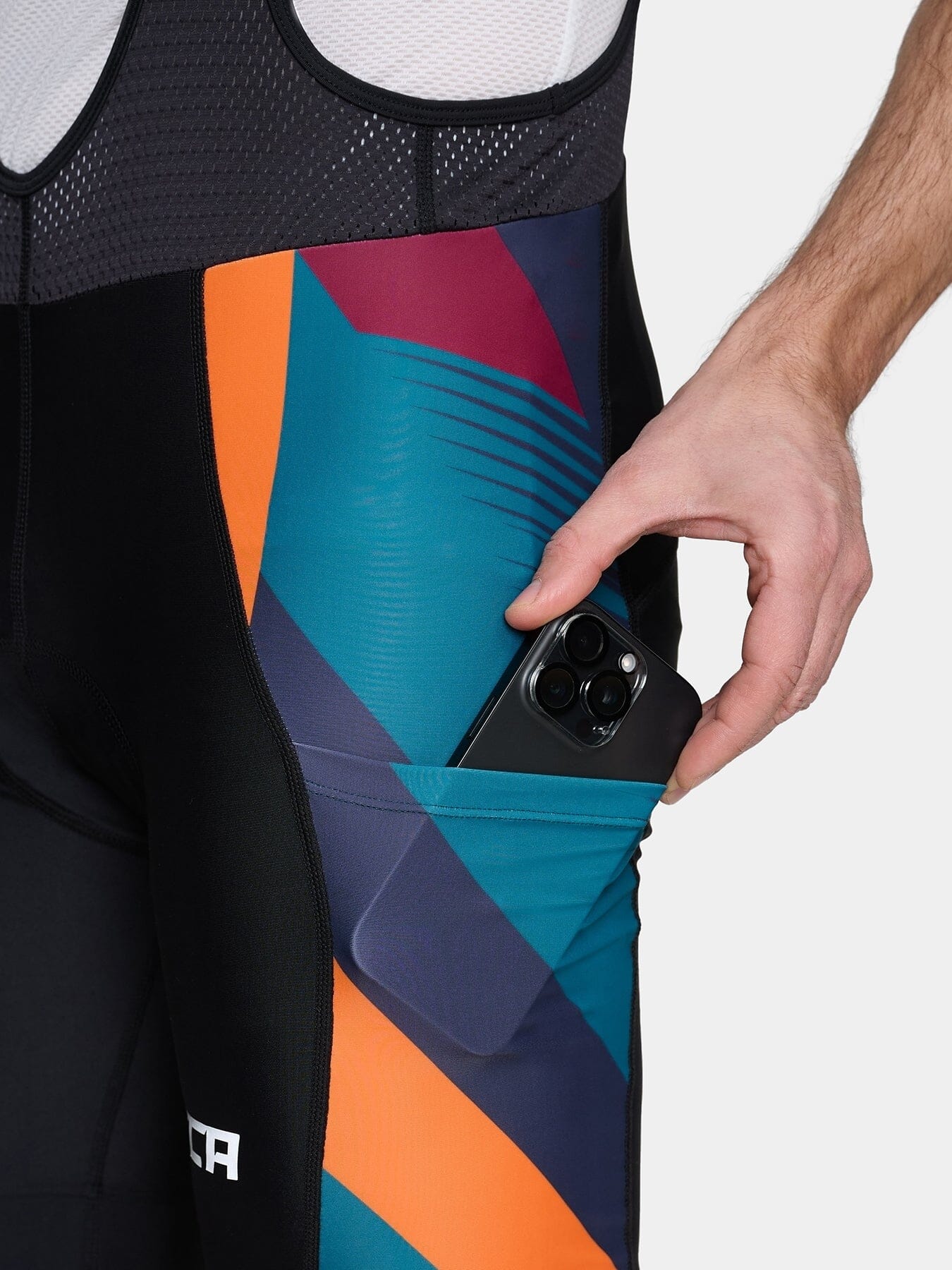 Padded Cycling Bib Shorts For Men With Side Pockets, Bib Straps and Anti-slip Leg Grippers