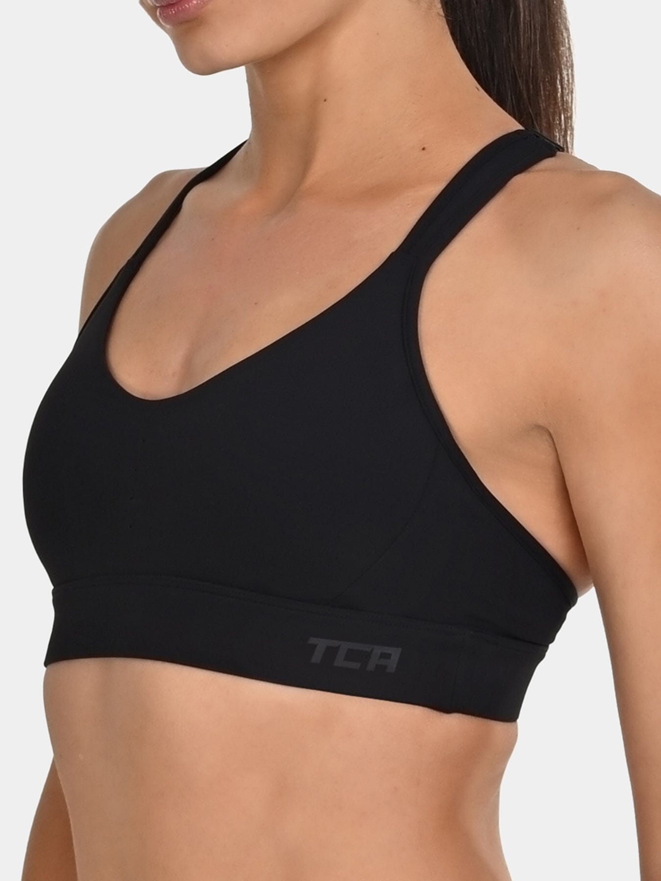 TCA Women's Medium Impact Sports Bra – Adjustable Support, Removable Pads, Seamless Comfort