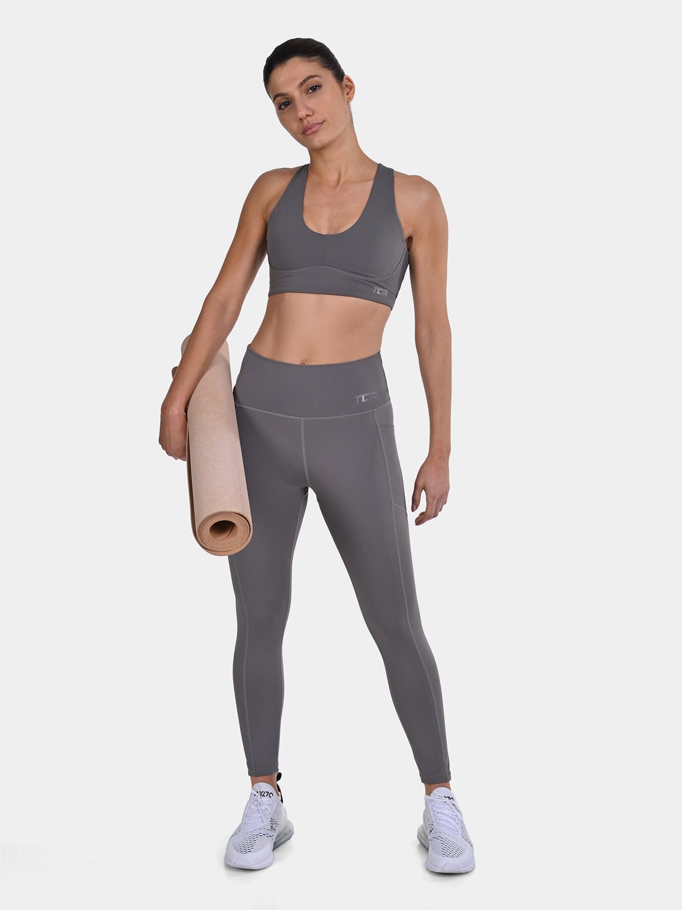 TCA Racerback Sports Bra for Women – Seamless Wireless Bra with Removable Pads for Yoga, Pilates & Low-Impact Training