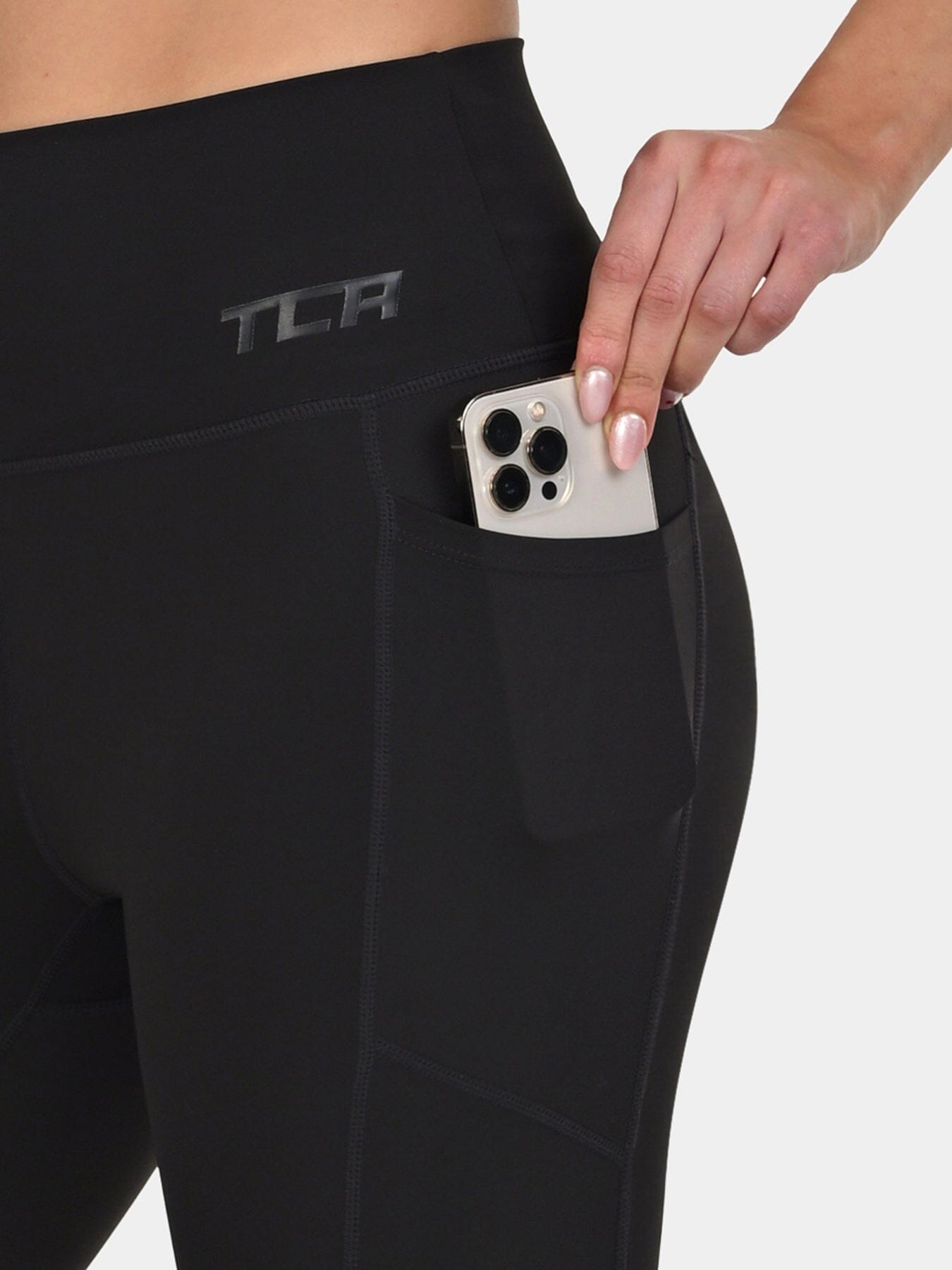 TCA Women's High Waisted 7/8 Leggings _ Tummy Control Buttery Soft Leggings with 2 Open Side Pockets  for Running, Gym, and Workout