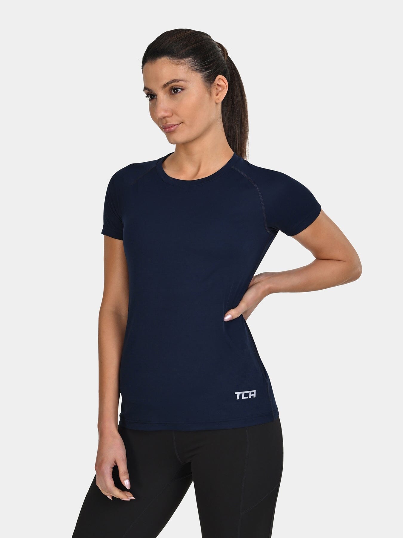 TCA Women's Lightweight Short Sleeve Shirt – Breathable Athletic Running T-Shirt for Yoga, Running, Gym, Training, and Fitness