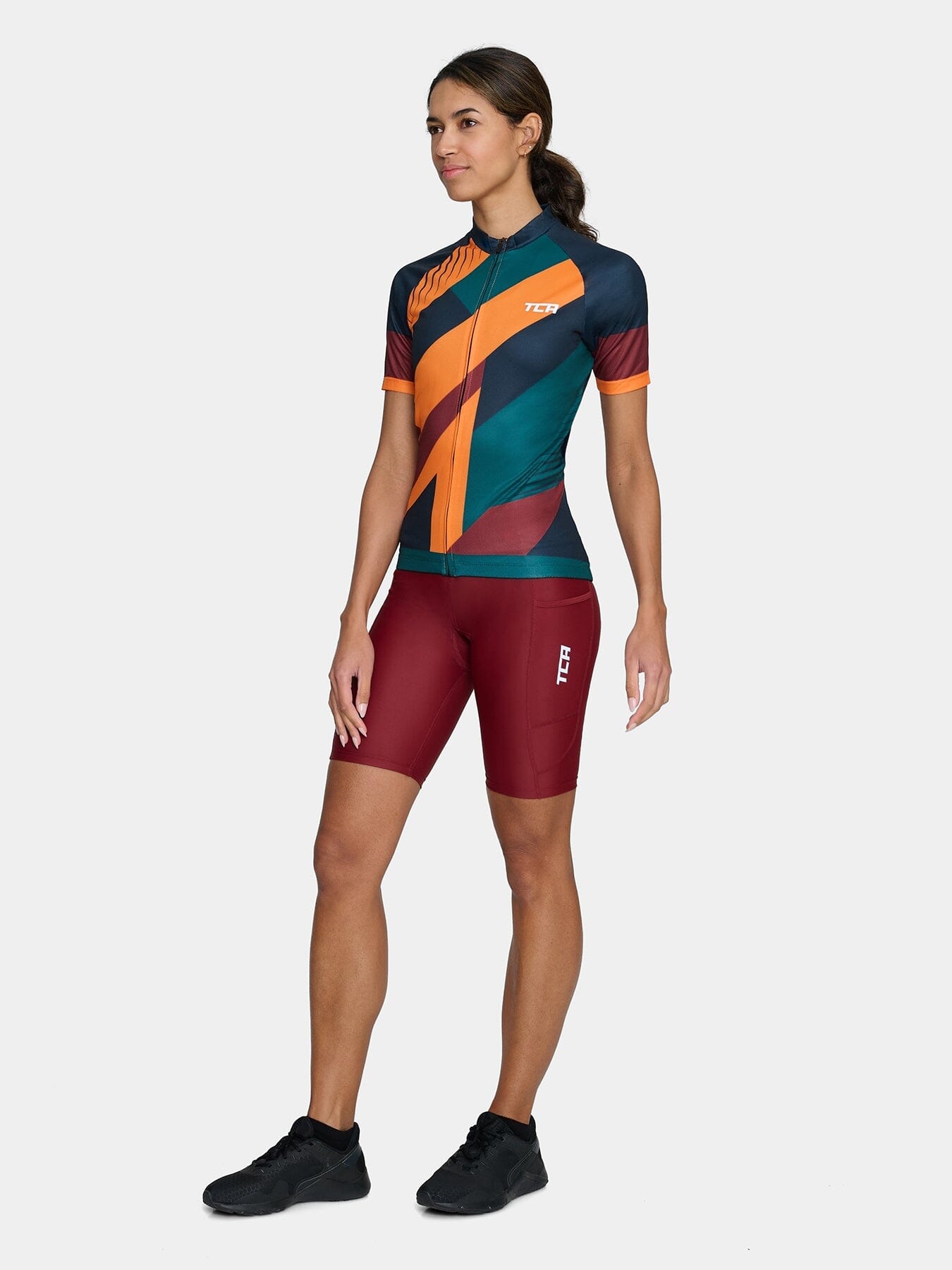 Padded Cycling Bike Shorts For Women With Reflective Strips & Side Pocket