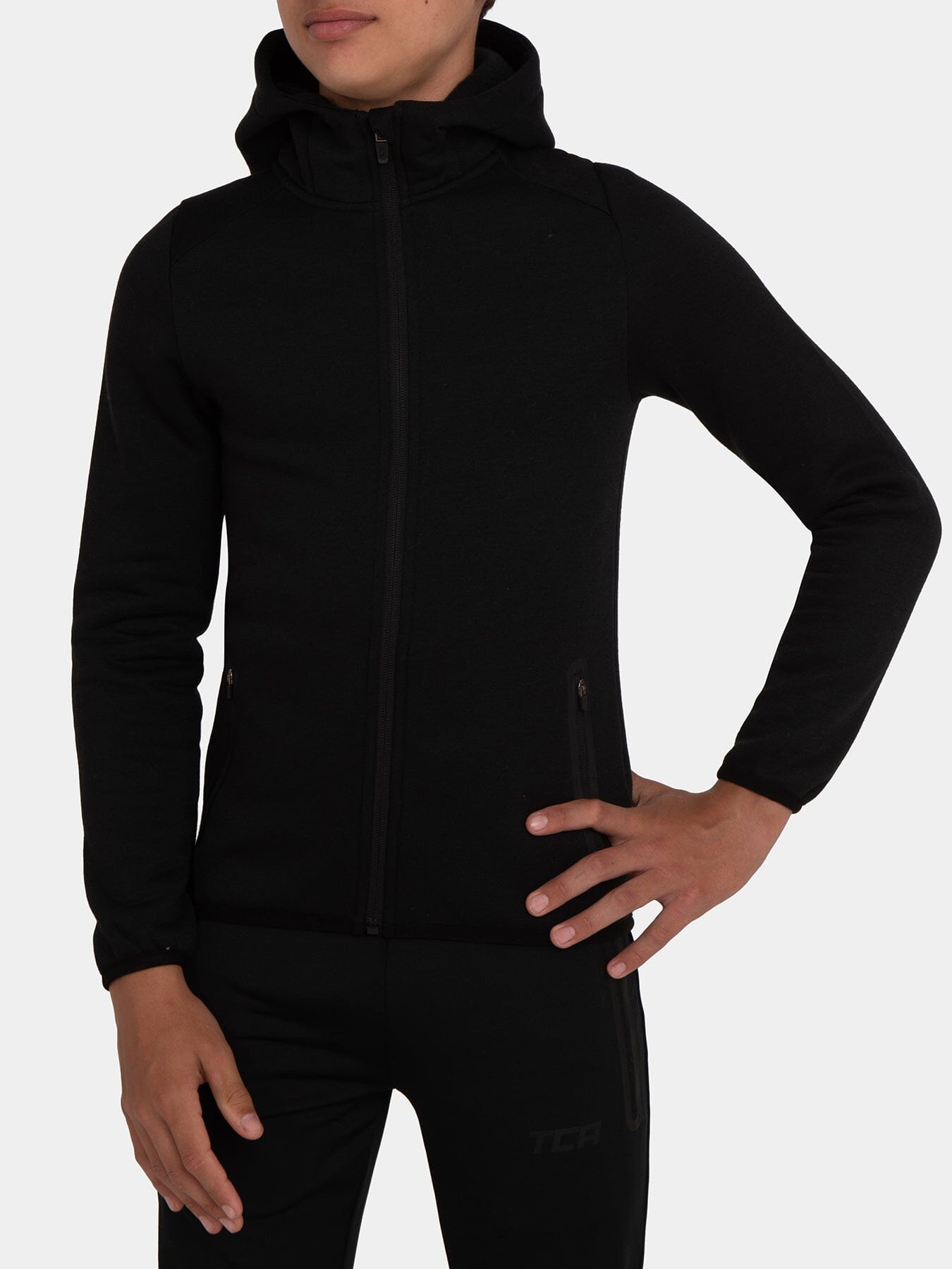 Revolution Tech Gym Running Hoodie For Kids Boys Girls With Zip Pockets