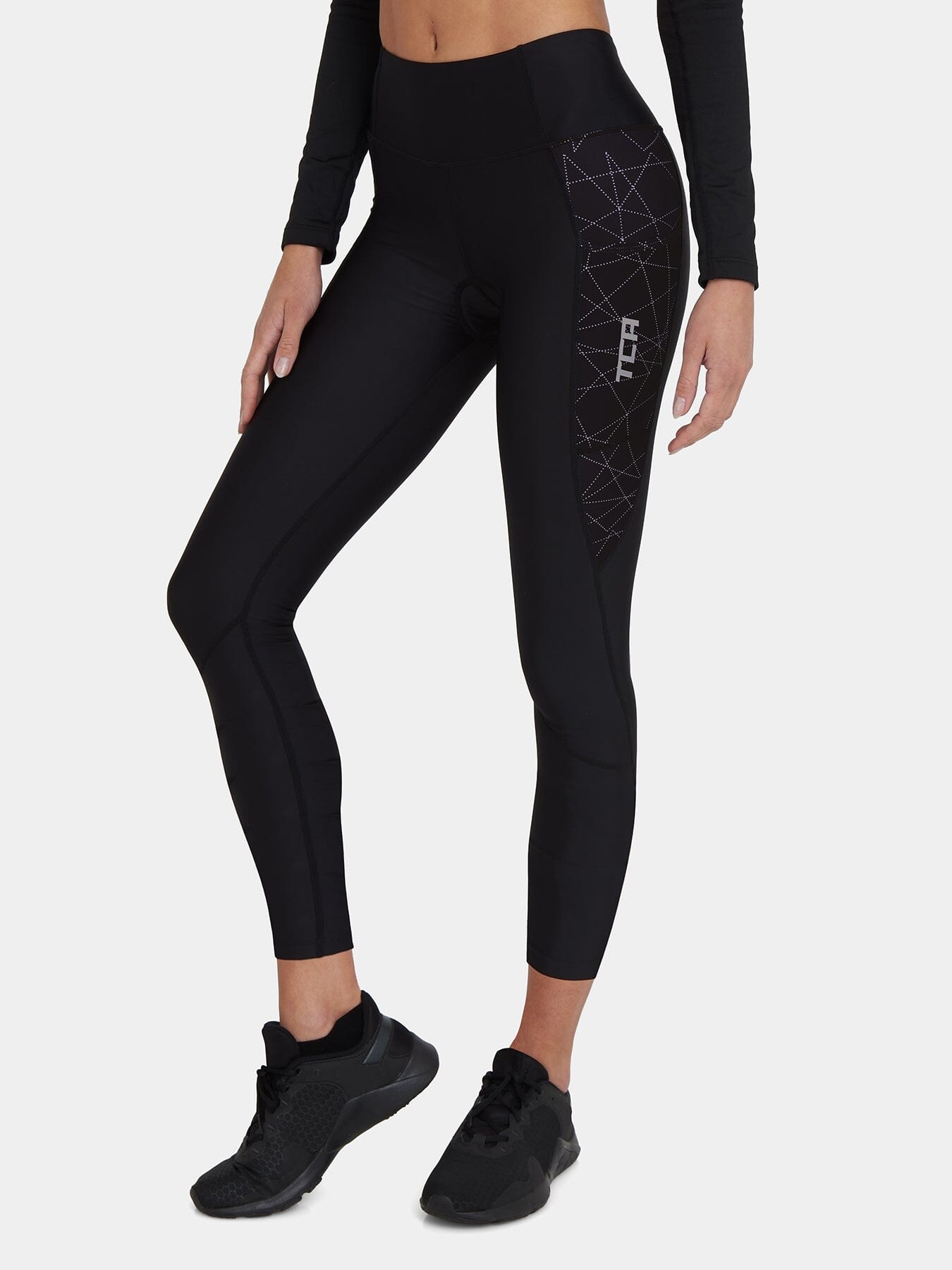 Padded Capri Cycling Leggings For Women With Reflective Strips & Side Pocket