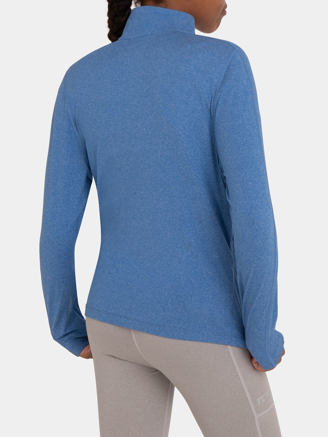 Fusion Half Zip Running Top For Girls With Thumbholes & Back Zip Pocket