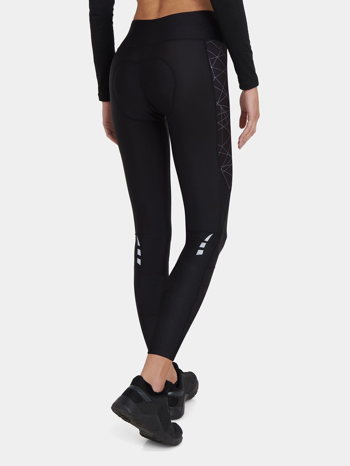 Padded Capri Cycling Leggings For Women With Reflective Strips & Side Pocket