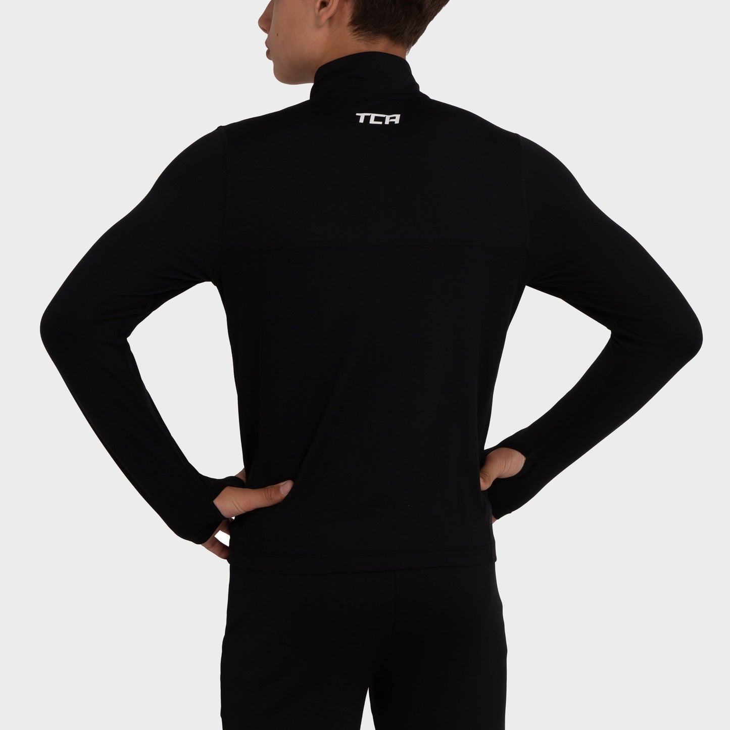 Fusion Half Zip Running Top For Boys with Thumbholes & Chest Zip Pocket