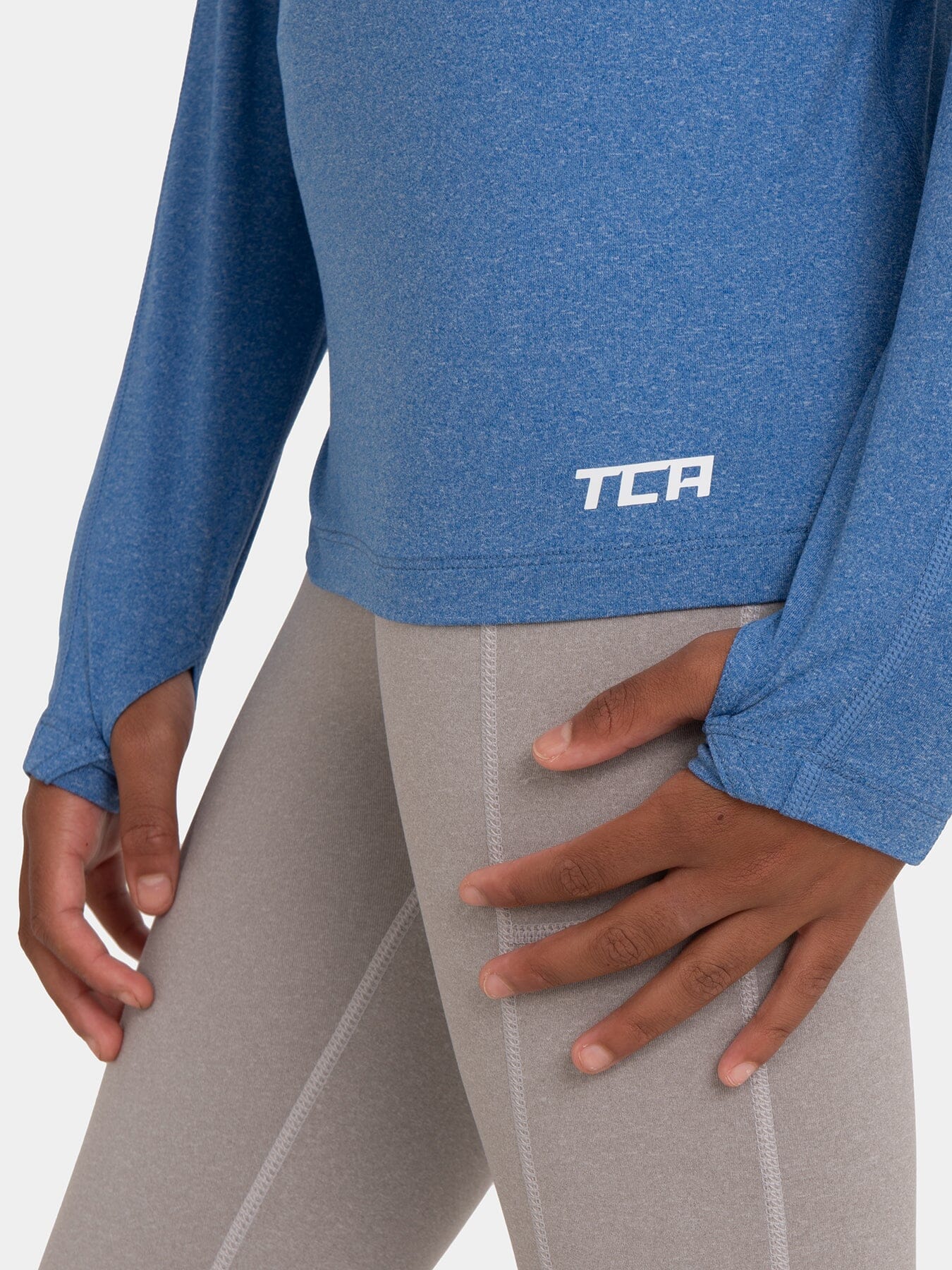 Fusion Half Zip Running Top For Girls With Thumbholes & Back Zip Pocket