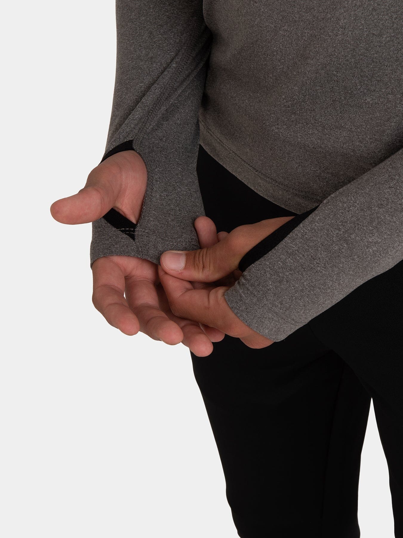 Fusion Half Zip Running Top For Boys with Thumbholes & Chest Zip Pocket