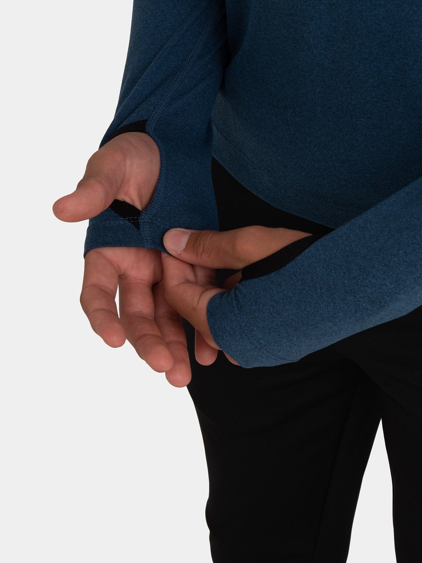 Fusion Half Zip Running Top For Boys with Thumbholes & Chest Zip Pocket