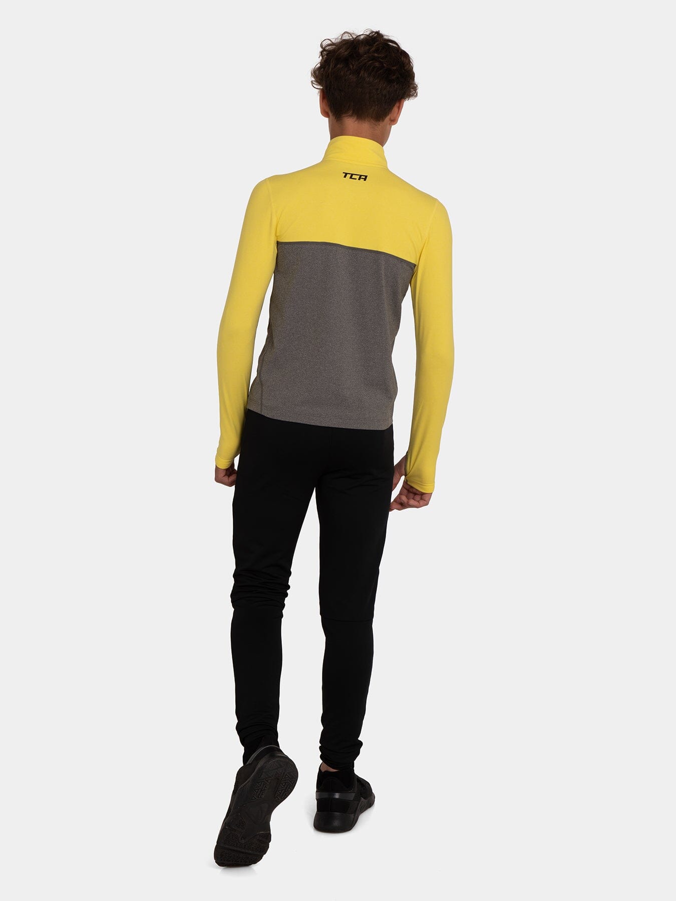 Fusion Half Zip Running Top For Boys with Thumbholes & Chest Zip Pocket