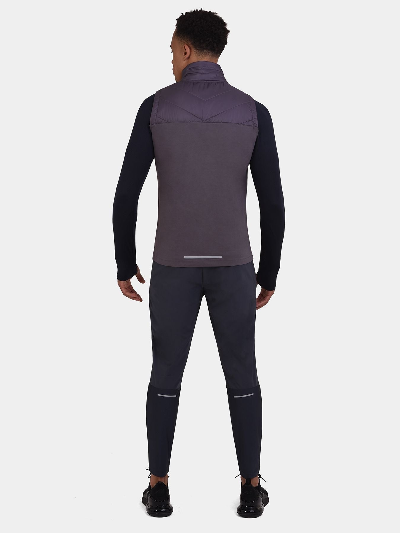 Excel Padded Running Gilet For Men With Zip Pockets & Reflective Strips
