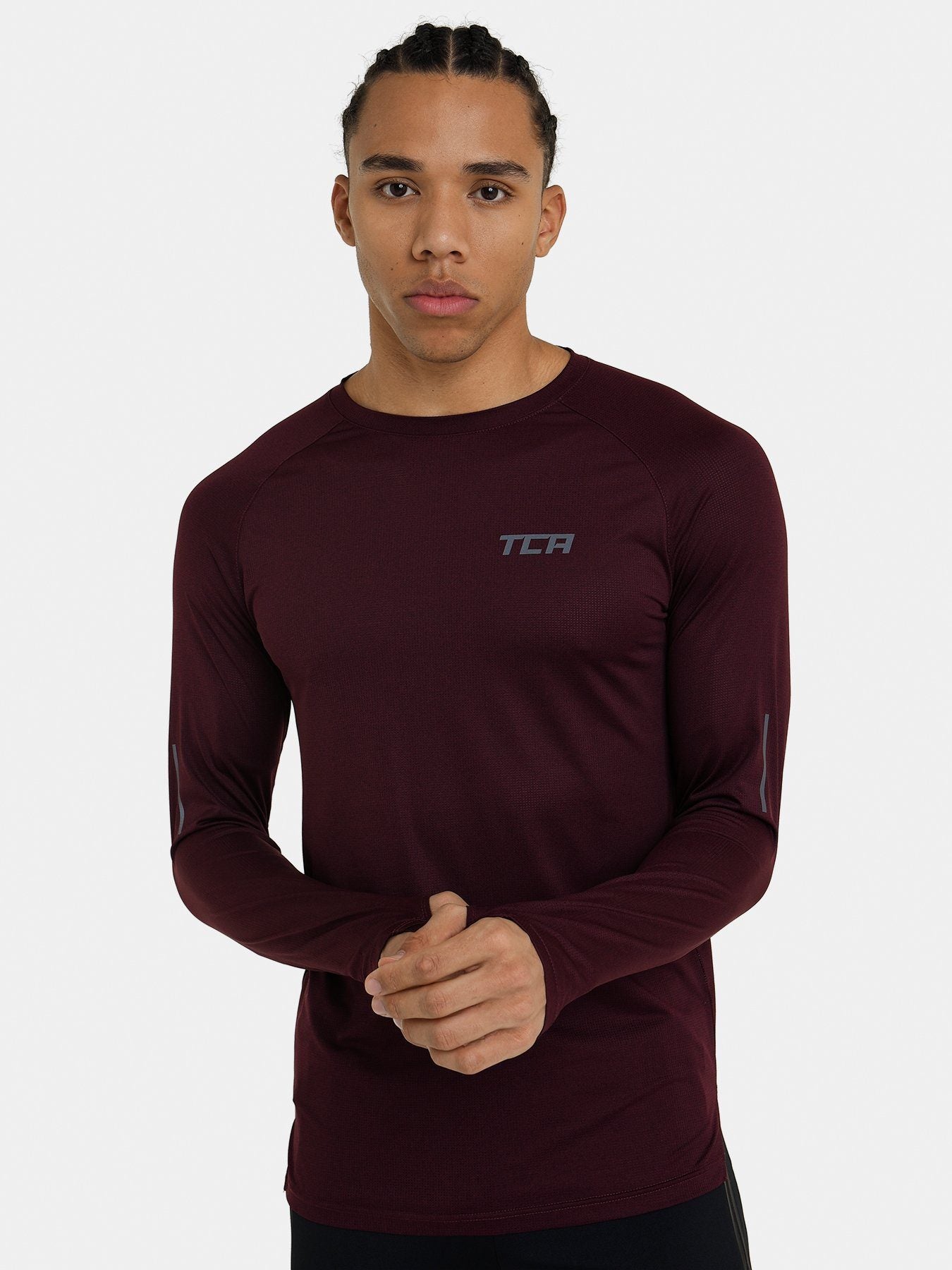 Sonic Long Sleeve Crew Neck Running Top With Thumbholes & Reflective Strips