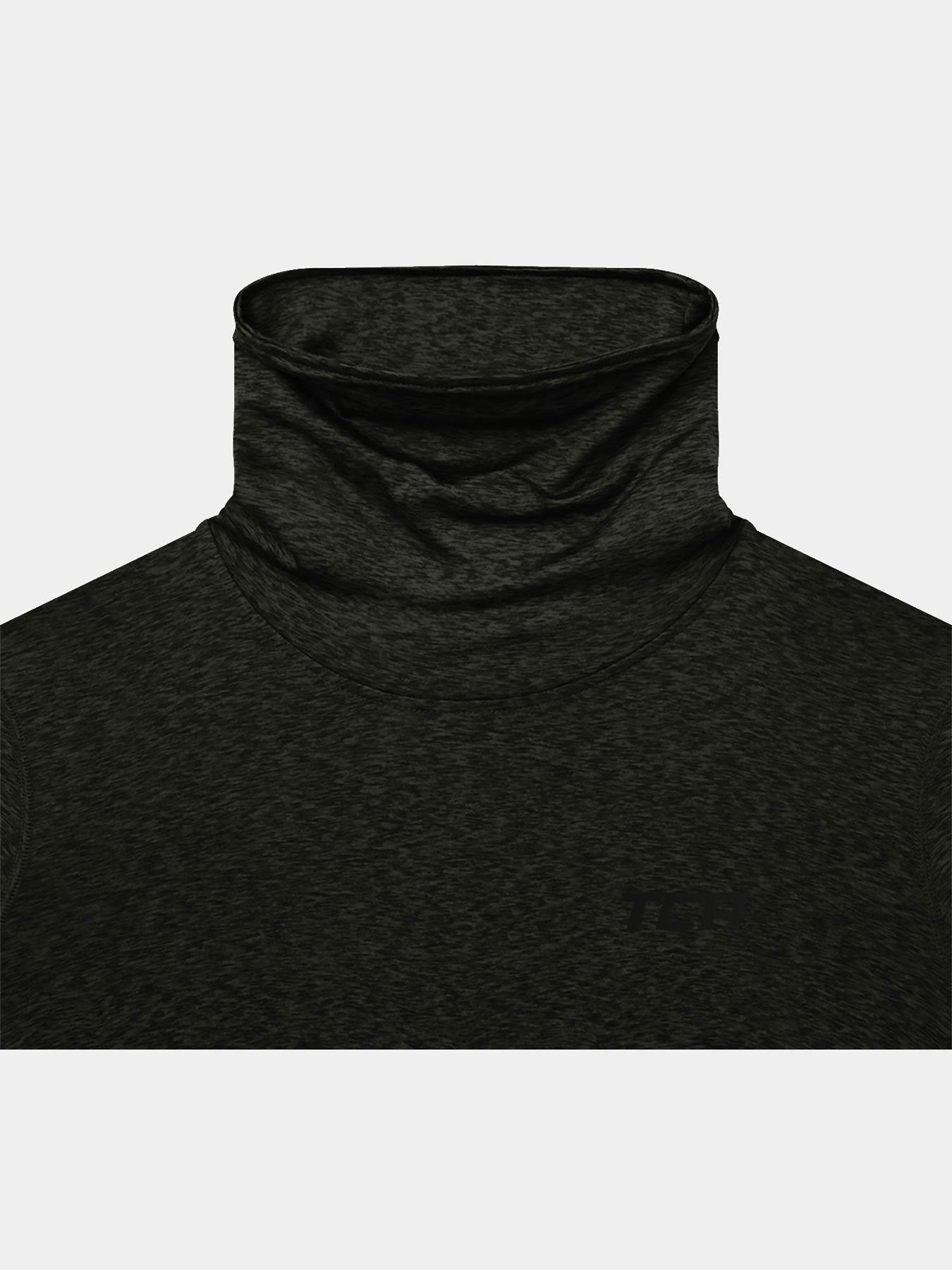 Warm-Up Thermal Long Sleeve Funnel Neck Top For Men With Brushed Inner Fabric, Thumbholes & Reflective Strips