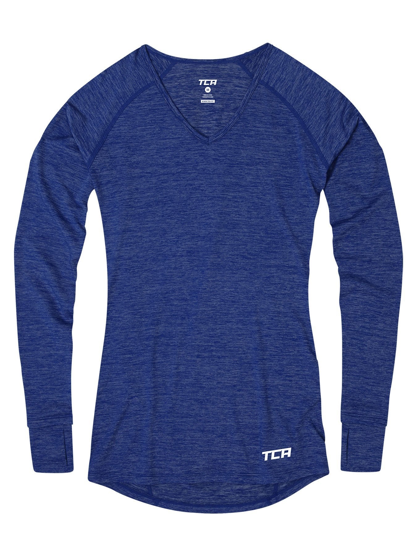 Elle Long Sleeve V Neck Top For Women With Thumbholes